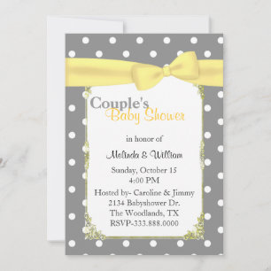 Stylish Polka Dot Couple's Baby Shower Invitation