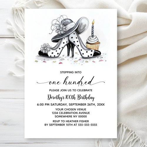 Stylish Polka Dot High Heel Shoes 100th Birthday