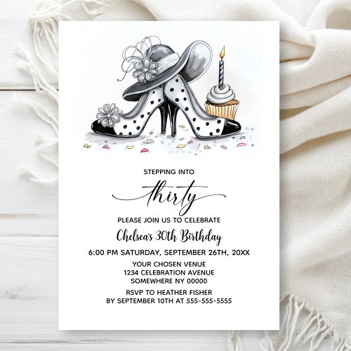 Stylish Polka Dot High Heel Shoes 30th Birthday