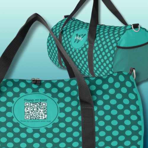 Stylish Polka Dot Pattern Smart Dynamic QR Code Duffle Bag