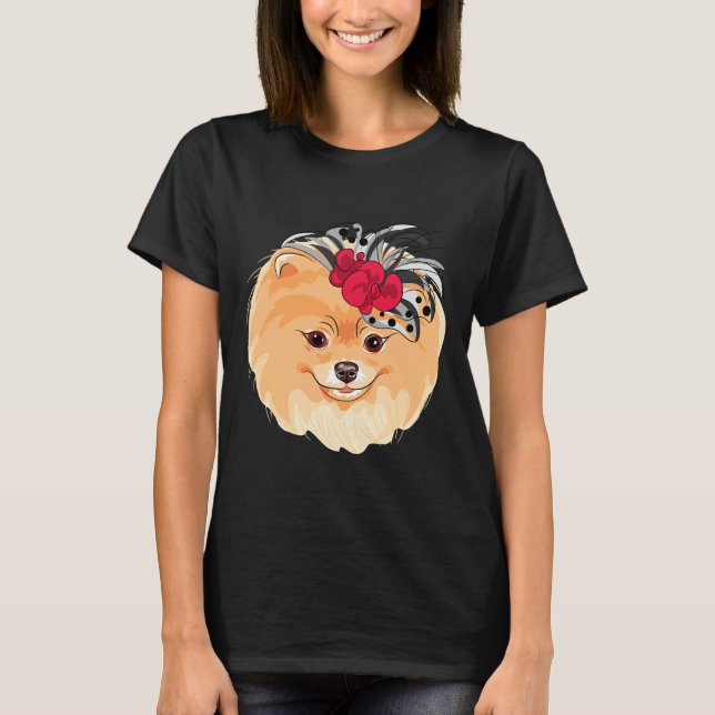 Stylish Pomeranian T-Shirt (Front)