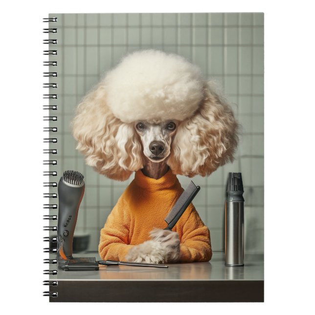 Stylish Poodle Grooming Session Notebook (Front)