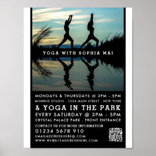 Stylish Portrait Reflection, Yoga Class Advert Poster