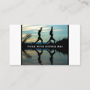 Stylish Portrait Reflection, Yoga Instructor Business Card