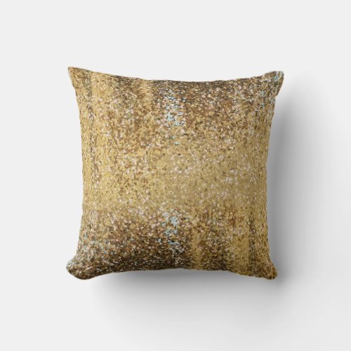 Stylish Posh Glitter Faux gold sequin Throw Pillow