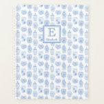 Stylish Preppy Blue And White Affirmations Planner<br><div class="desc">A very flexible "planner" style notebook that could be equally used for wedding planning, weight loss, home organizing... anything where you need to organise ahead and "plan"! The background pattern is made from original watercolors of ginger jars (handpainted by me), that were scanned into digital form and turned into a...</div>