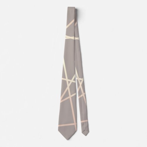 Stylish pretty chick rose gold  grey geometric neck tie