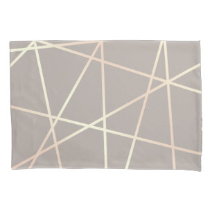 Stylish pretty chick rose gold & grey geometric pillow case