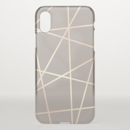 Stylish pretty chick rose gold  grey geometric iPhone x case