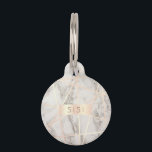Stylish pretty chick rose gold & white marble pet ID tag<br><div class="desc">Elegant faux copper rose gold pattern and white marble.</div>