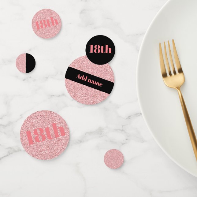 Stylish pretty personalised birthday confetti 18th (Group)