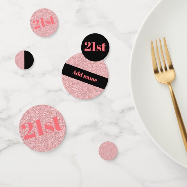 Stylish pretty personalised birthday confetti 21st (Group)