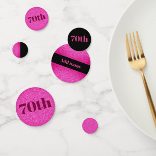 Stylish pretty personalised birthday confetti 70th