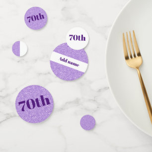 Stylish pretty personalised birthday confetti 70th