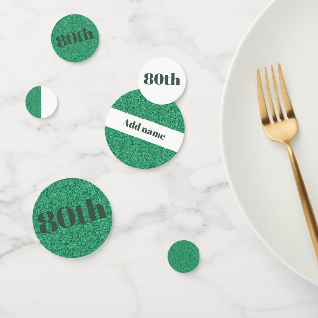 Stylish pretty personalised birthday confetti 80th (Group)