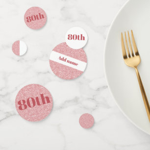Stylish pretty personalised birthday confetti 80th