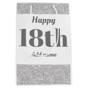 Stylish pretty personalised birthday gift bag 18th
