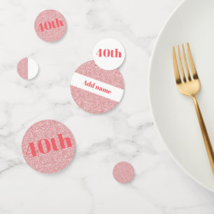 Stylish pretty personalized birthday confetti 40th