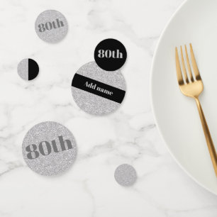 Stylish pretty personalized birthday confetti 80th