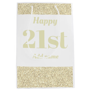 Stylish pretty personalized birthday gift bag 21st