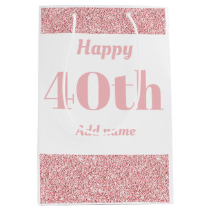 Stylish pretty personalized birthday gift bag 40th