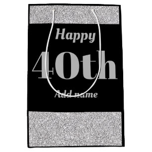 Stylish pretty personalized birthday gift bag 40th