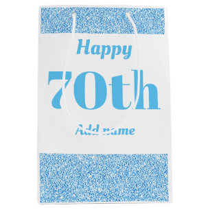Stylish pretty personalized birthday gift bag 70th