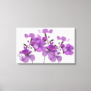 Stylish pretty purple flowers modern floral art canvas print