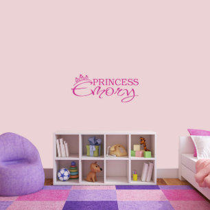 Stylish Princess Crown And Name Large Wall Decal