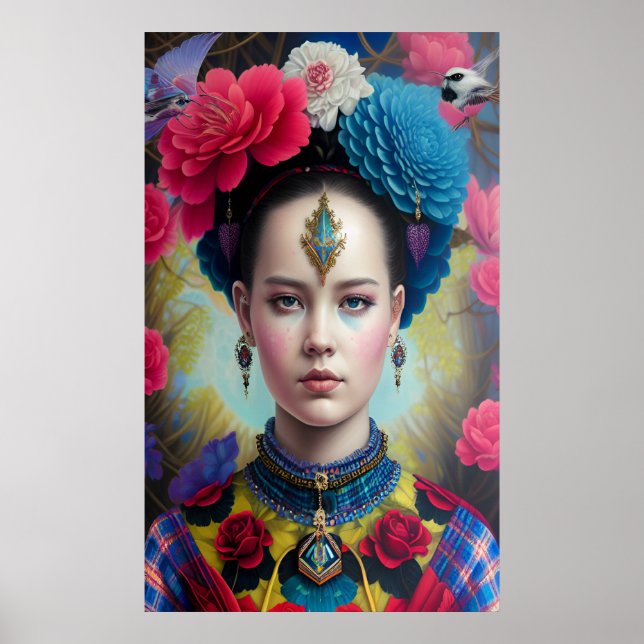 Stylish princess with tartan outfit poster (Front)