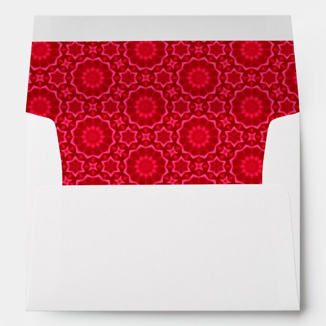 Stylish print inside red tiles custom back flap  envelope (Back (Bottom))