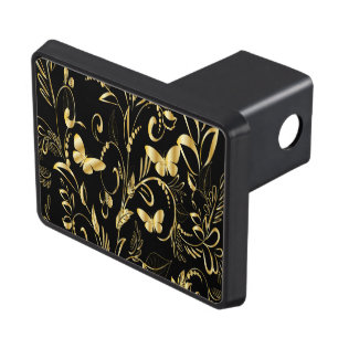 Stylish Printed Faux Gold Butterflies Hitch Cover