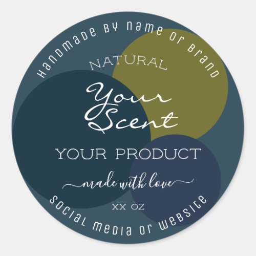 Stylish Product Packaging Labels Dark Blue Mustard