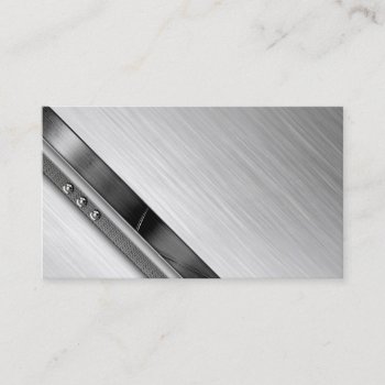 Stylish Professional Brushed Metal Business Cards by MetalShop at Zazzle