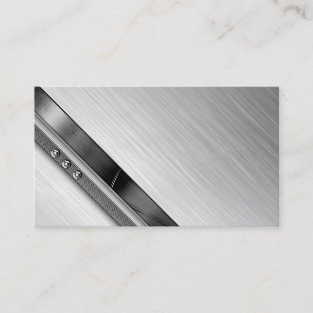 Stylish Professional Brushed Metal Business Cards (Front)
