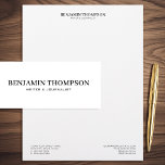 Stylish Professional Classic Business Letterhead<br><div class="desc">Create a professional appearance with this stylish letterhead design. Classic serif and modern fonts combine for a timeless look. Personalize the template with your name, profession, address, telephone number, website and email. This editable design is ideal for a wide range of professionals, including writers, journalists, lawyers, attorneys at law, legal...</div>