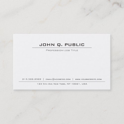 Stylish Professional Classic Elegant Smart Plain Business Card