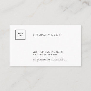 Stylish Professional Company Plain With Logo Business Card