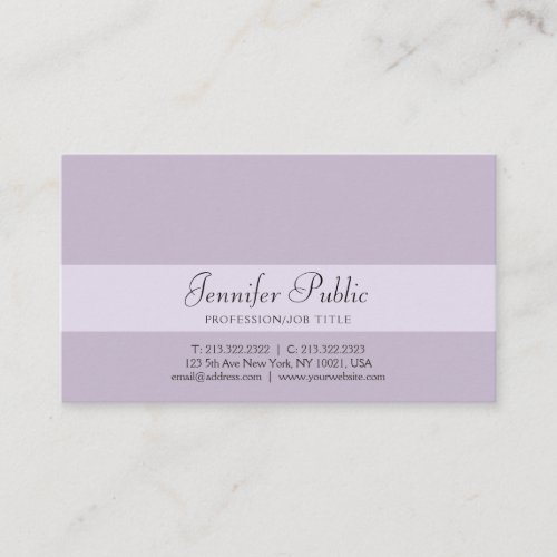 Stylish Professional Creative Design Violet Modern Business Card