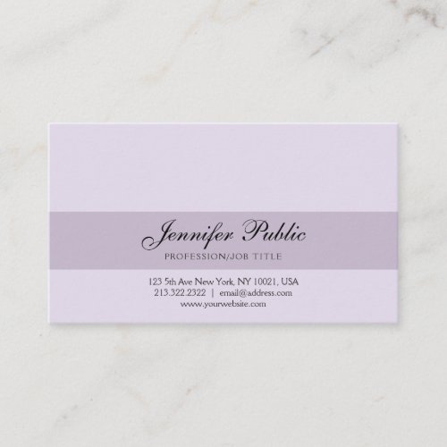 Stylish Professional Creative Design Violet Modern Business Card