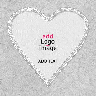 Stylish professional custom brand big white heart patch