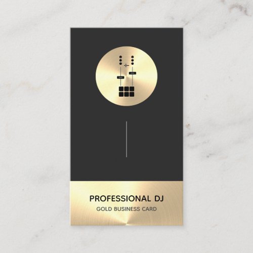 Stylish Professional DJ _ Faux Gold Business Card