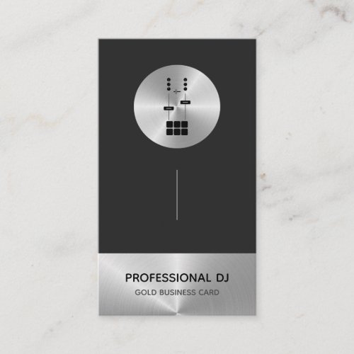 Stylish Professional DJ _ Faux Metal Business Card