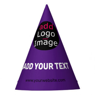 Stylish Professional Funny Custom Business Purple Party Hat