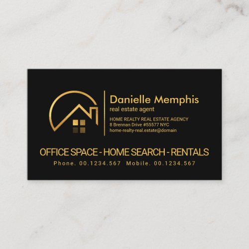 Stylish Professional Gold Home Sun Image Realtor Business Card