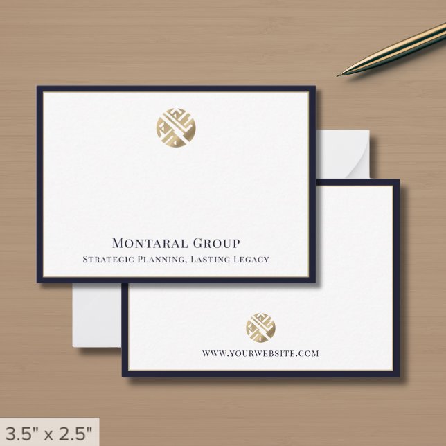 Stylish Professional Gold Logo  Note Card (Creator Uploaded)
