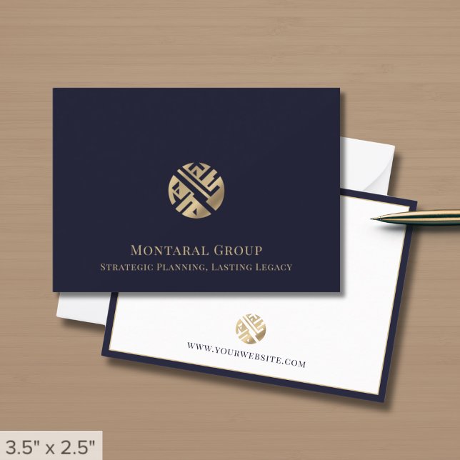 Stylish Professional Gold Logo  Note Card (Creator Uploaded)