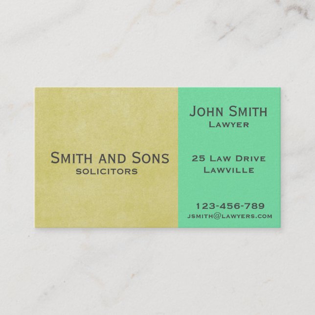 Stylish professional lawyer with two tone  color business card (Front)