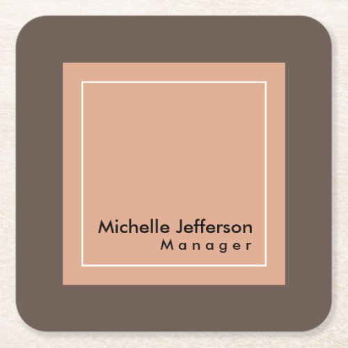 Stylish Professional Manager Minimalist Square Paper Coaster