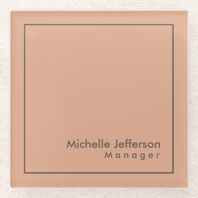 Stylish Professional Minimalist Glass Coaster (Front)